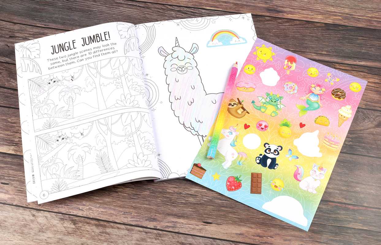 Color Me Cute! Coloring Book with Rainbow Pencil