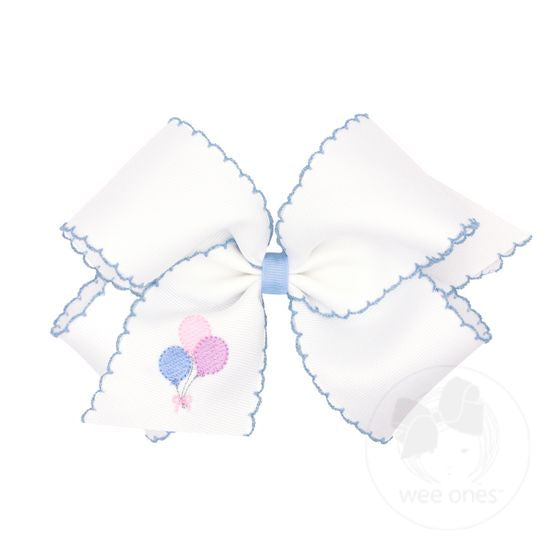 Wee Ones King Balloon Embroidery Bow