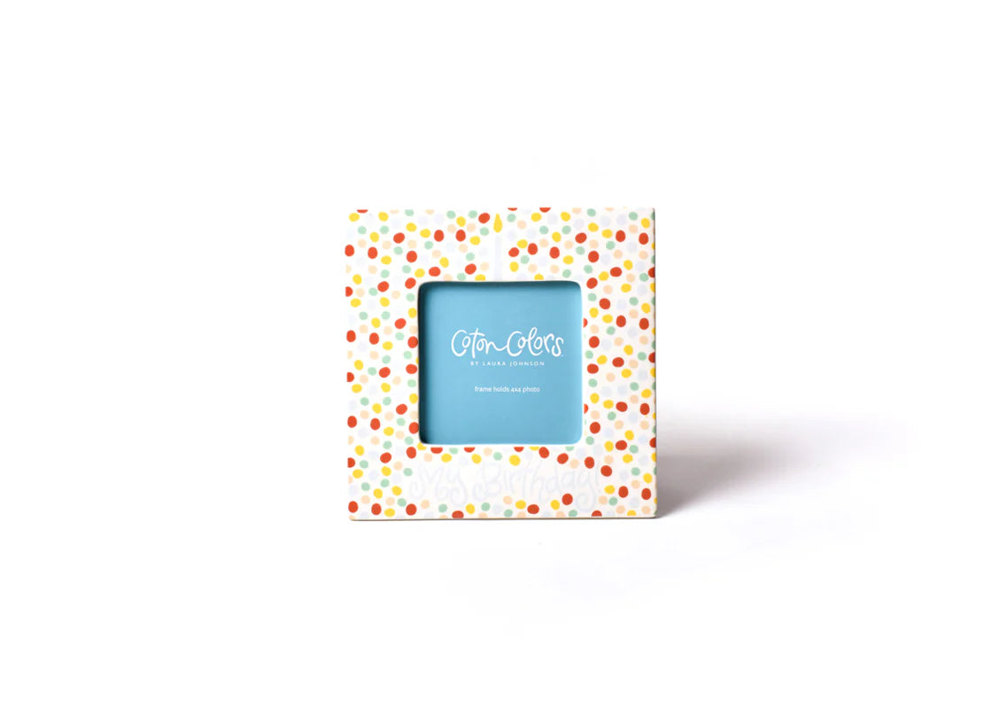 Small Dot Birthday 7" Square Frame-Blue