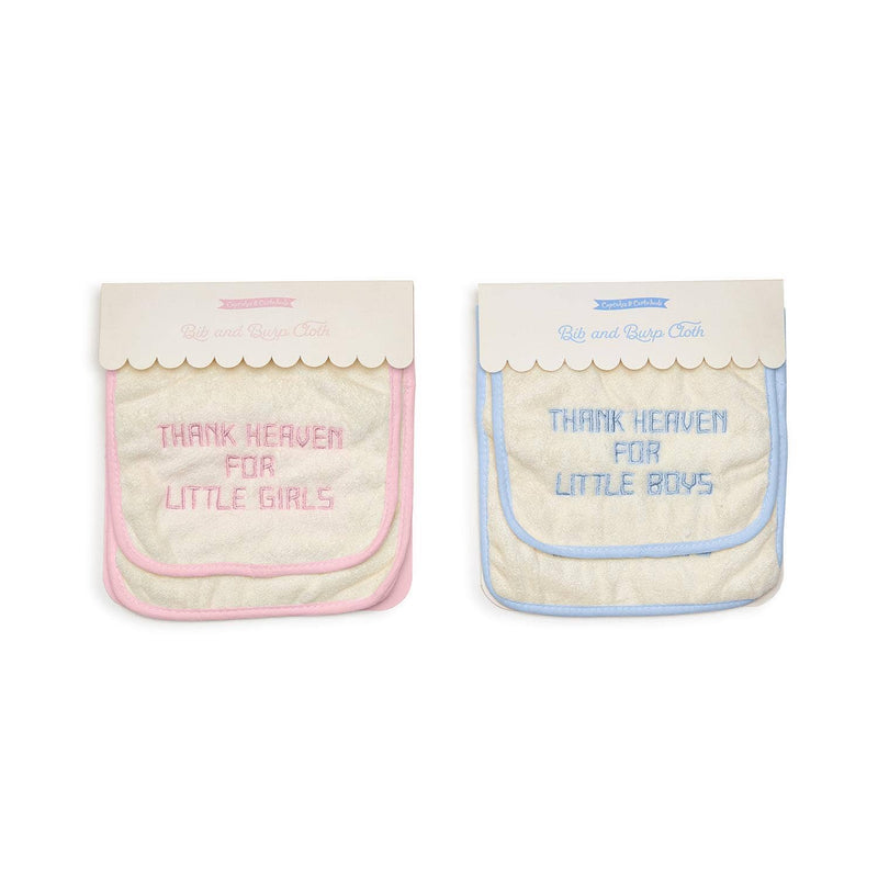 Thank Heaven Bib and Burp Cloth Set Assorted 2 Designs