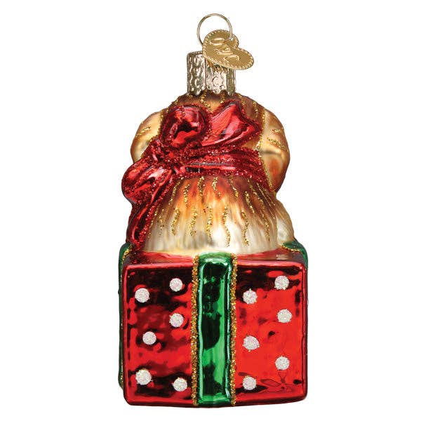 Golden Puppy Surprise Ornament