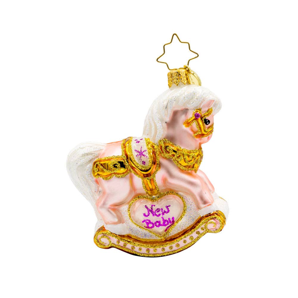 Holiday Glass Ornament – Babys First Christmas Filly Gem