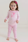 Love Appliqué Pink Ruffle Pajamas