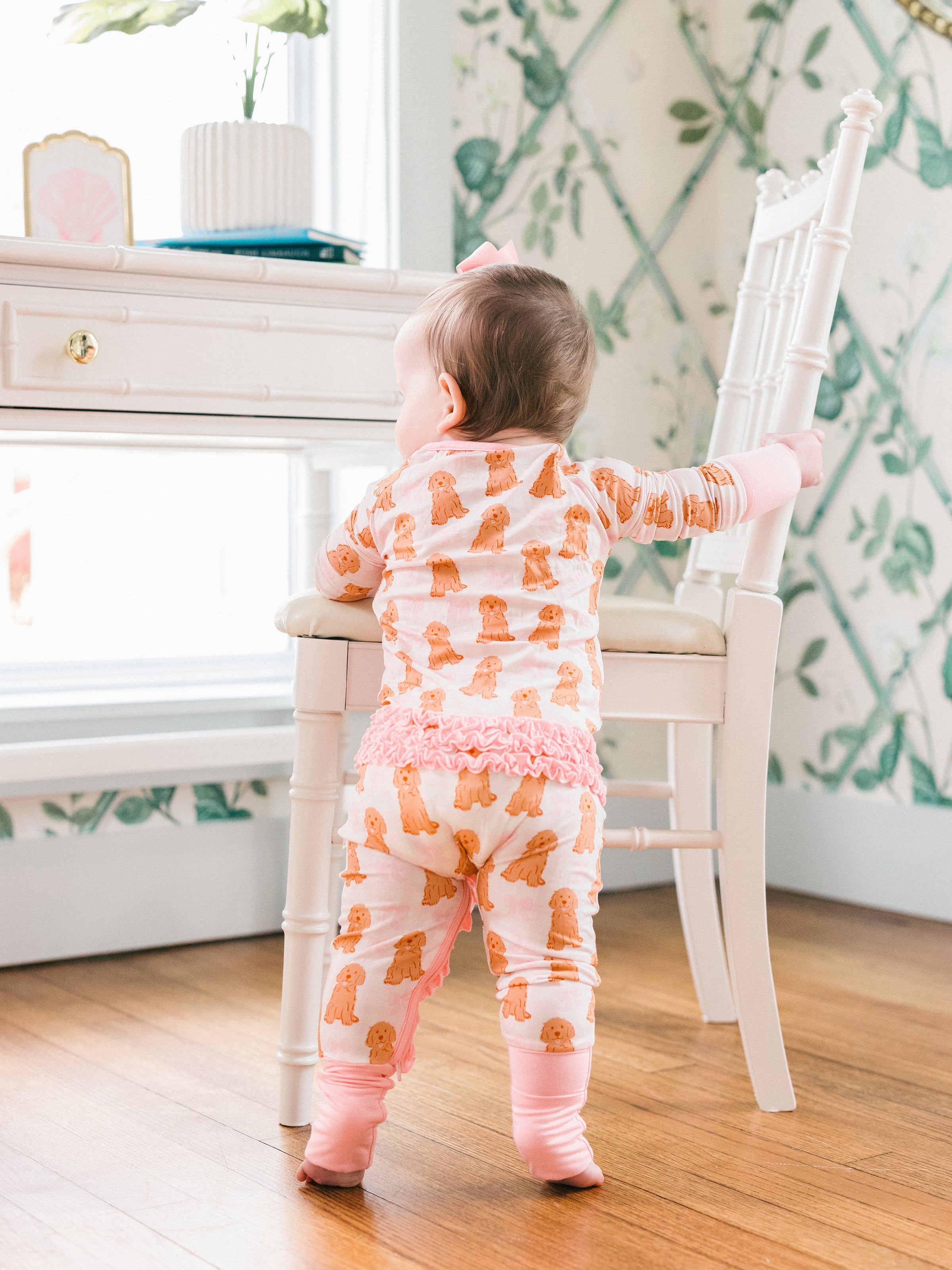 Pink Goldendoodle Zipper Pajama