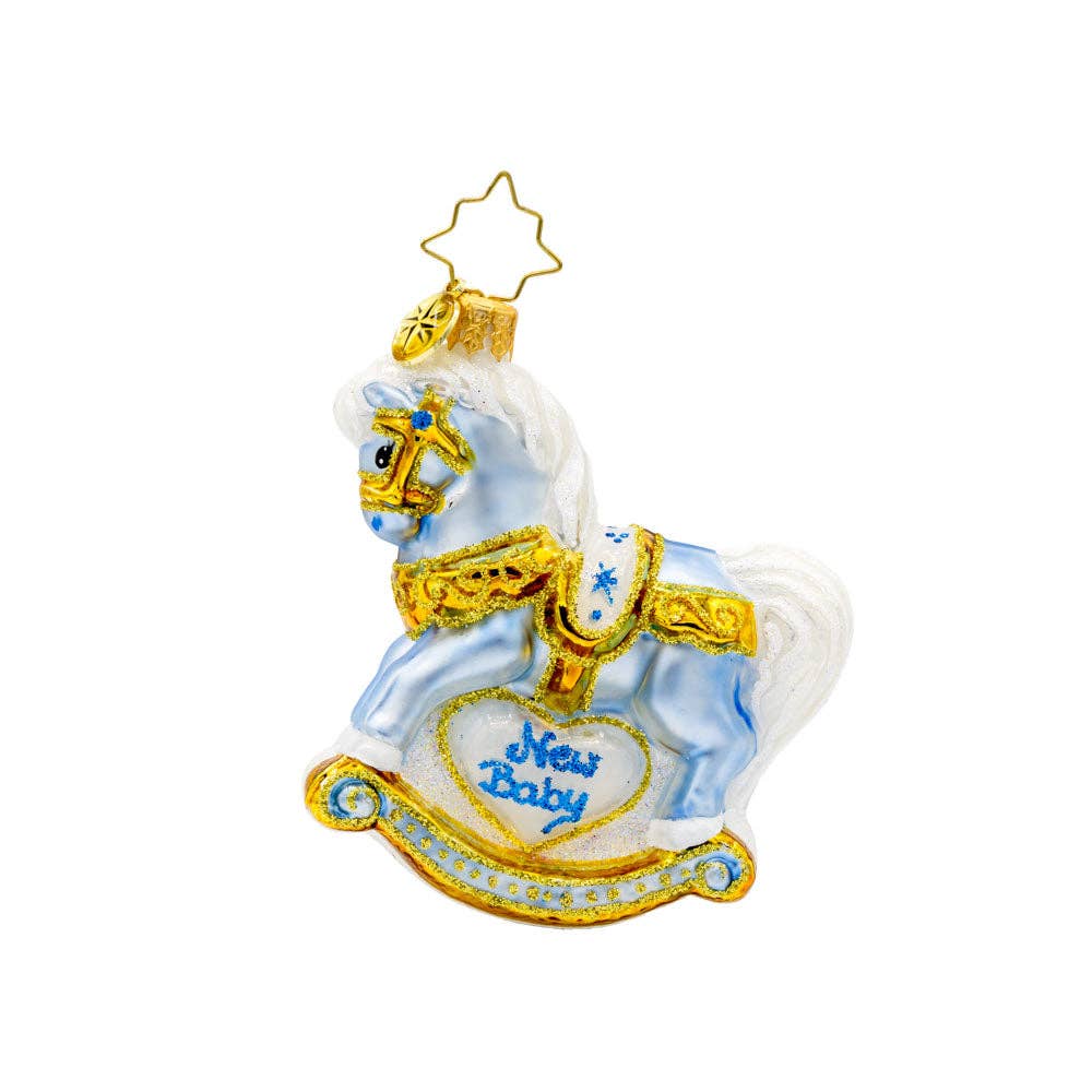 Holiday Glass Ornament – Babys First Christmas Foal Gem
