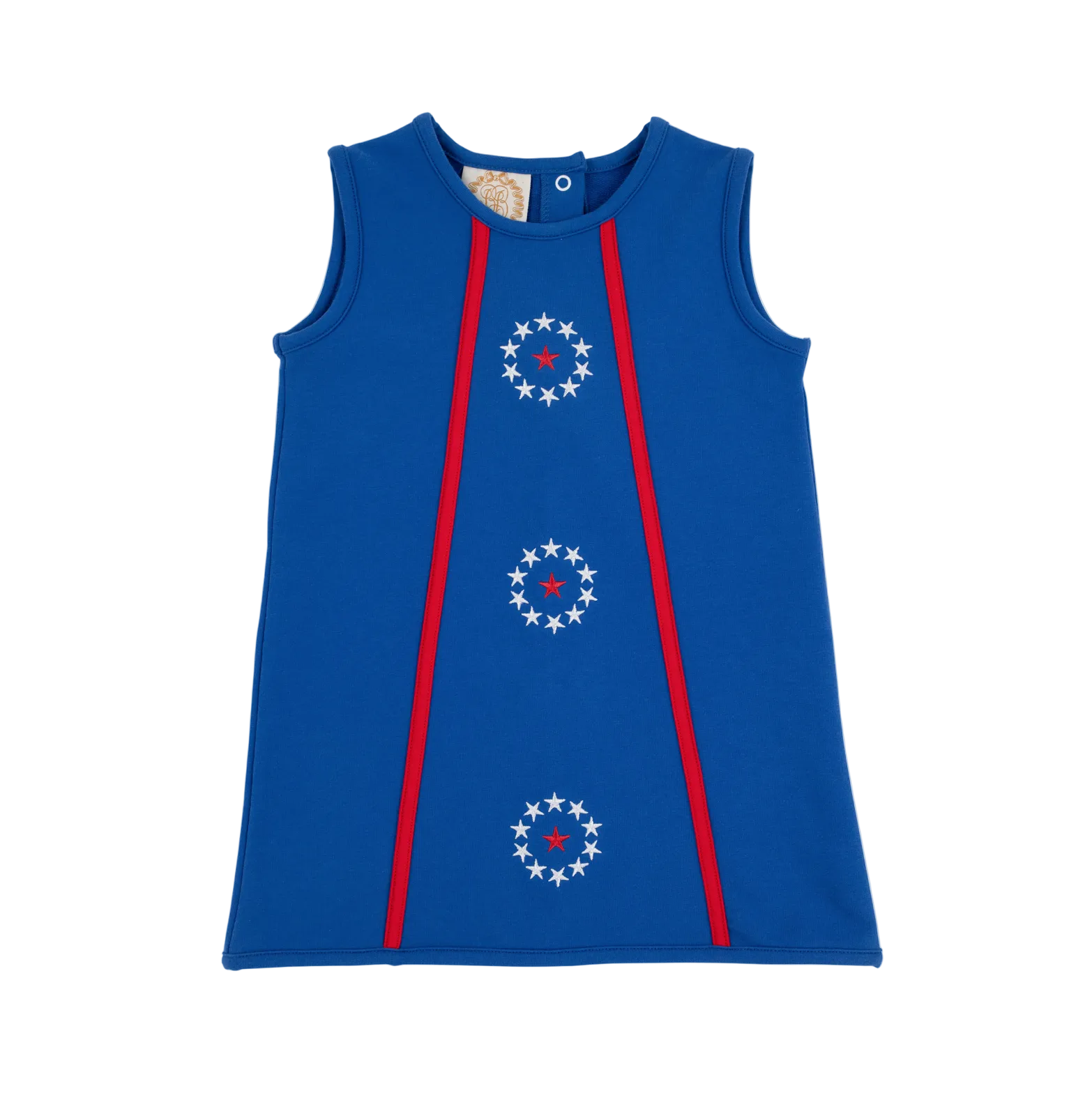 Annie Apron Dress Knit Rockefeller Royal Richmond Red Stars