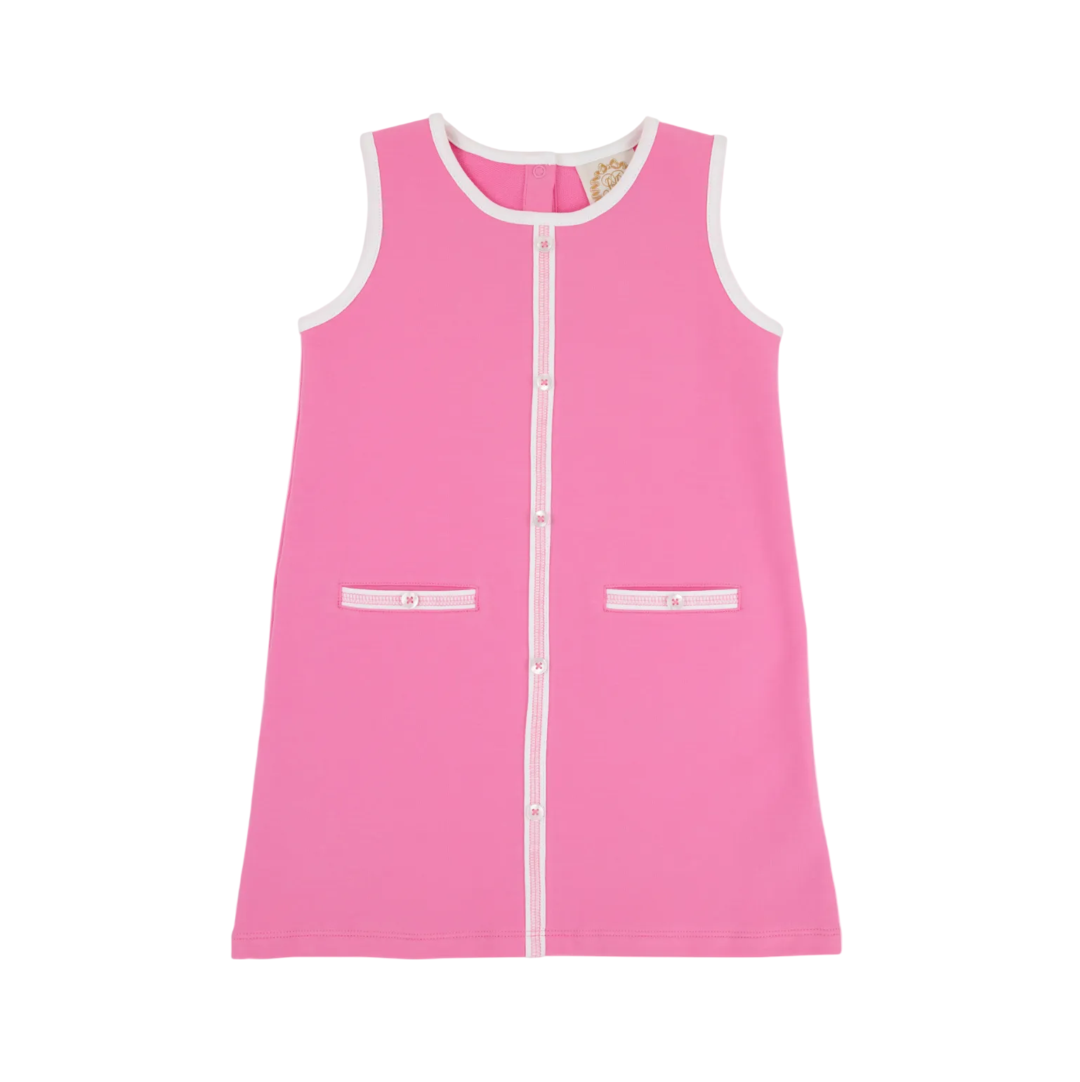 Annie Apron Dress Knit Winter Park Pink Worth Ave White