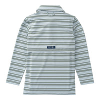 PRE-ORDER Boy's Long Sleeve Pro Performance Polo - Arona Camping Green Stripe