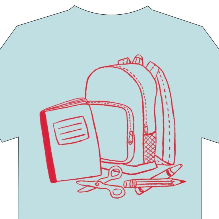 Light Blue Backpack T-Shirt