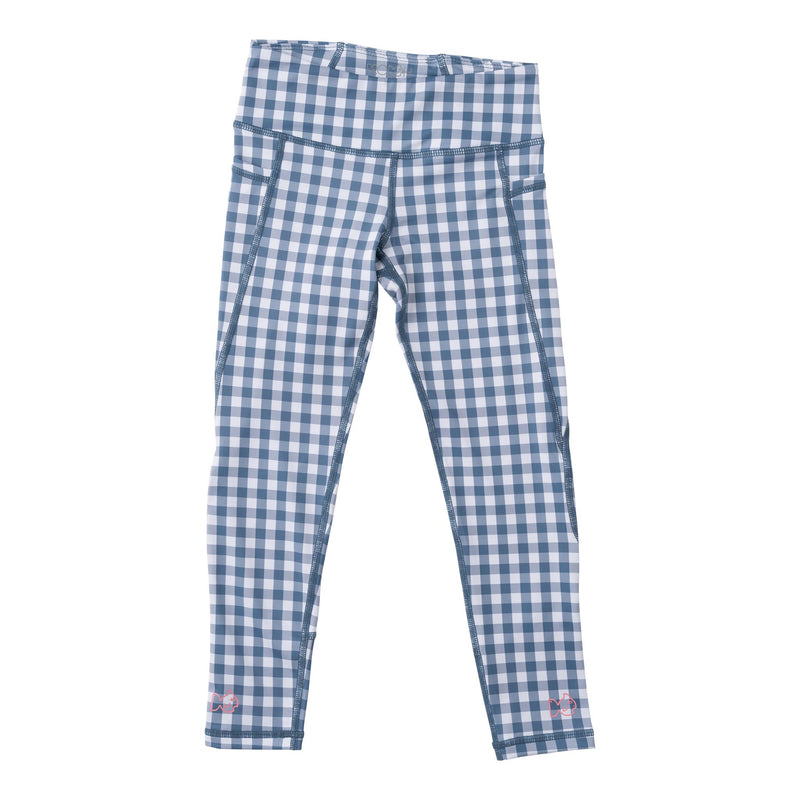 Athletic Legging- Bluefin Gingham