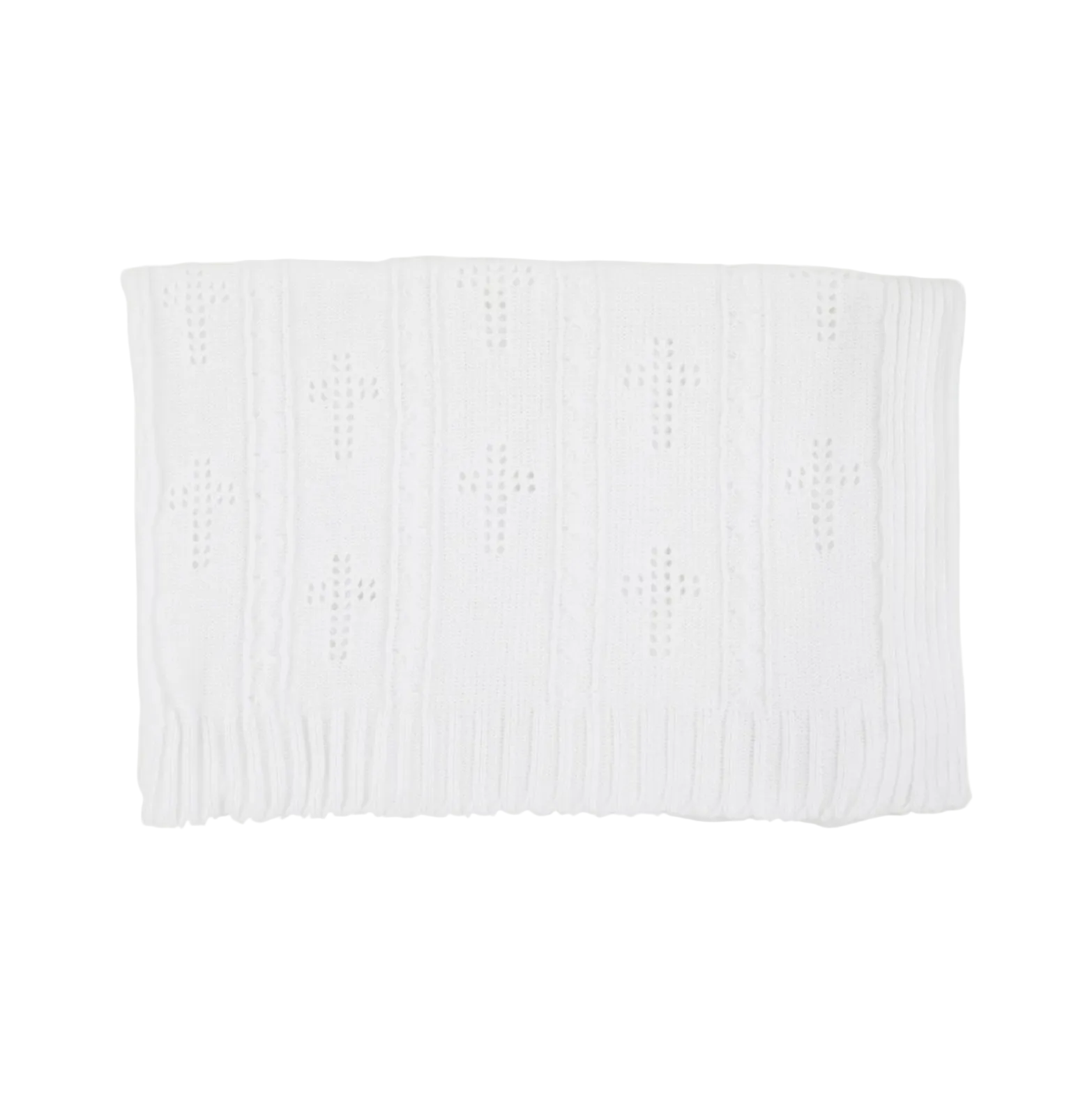 Bailey Baby Blanket Pointelle Worth Ave White