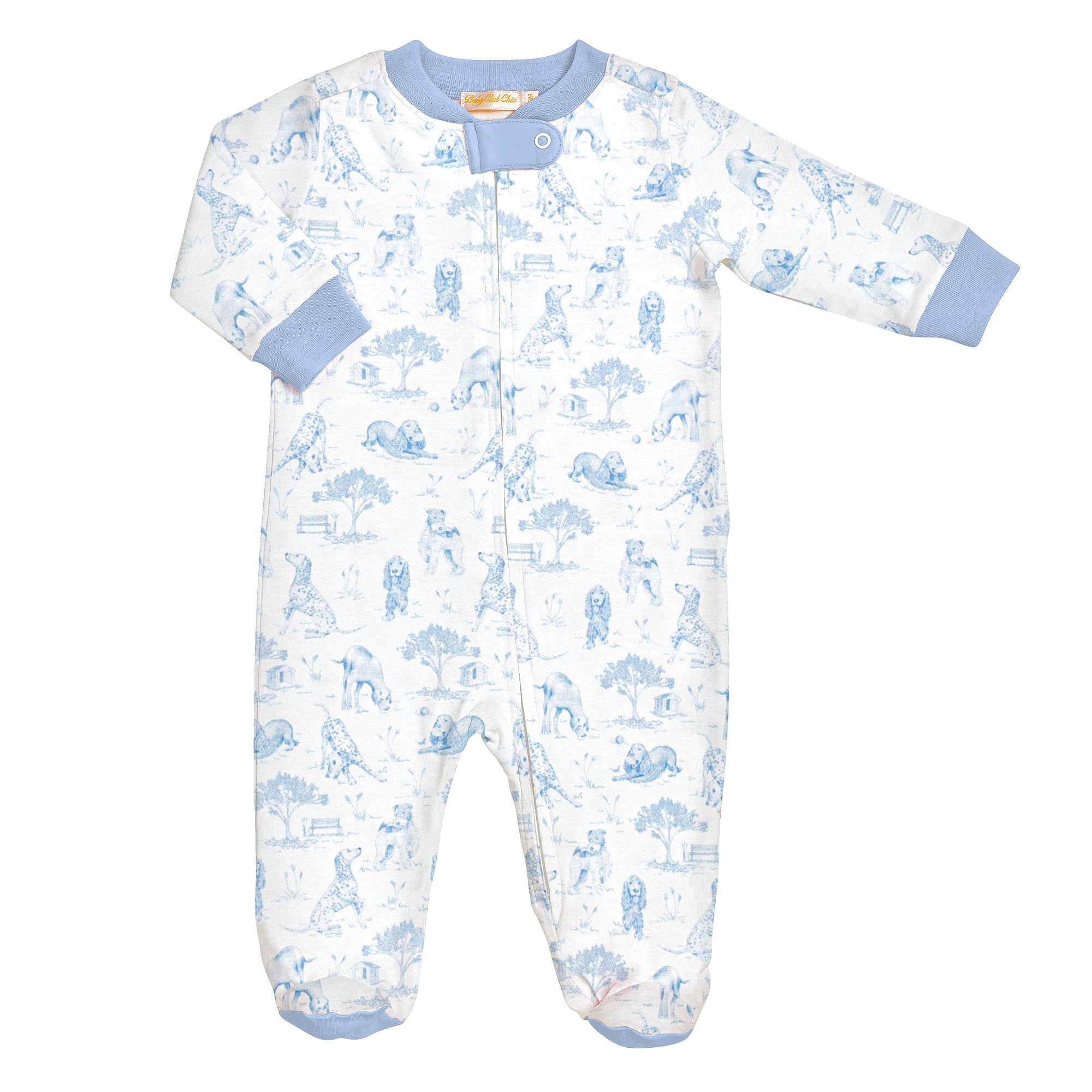 Barking Bliss - Blue Zipped Footie