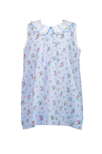 Bea Blue Floral Dotted-Swiss Dress