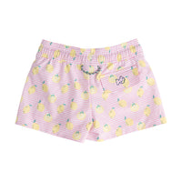 Girls Beach Cruiser Short  - Pink Frosting Lemon Stripe