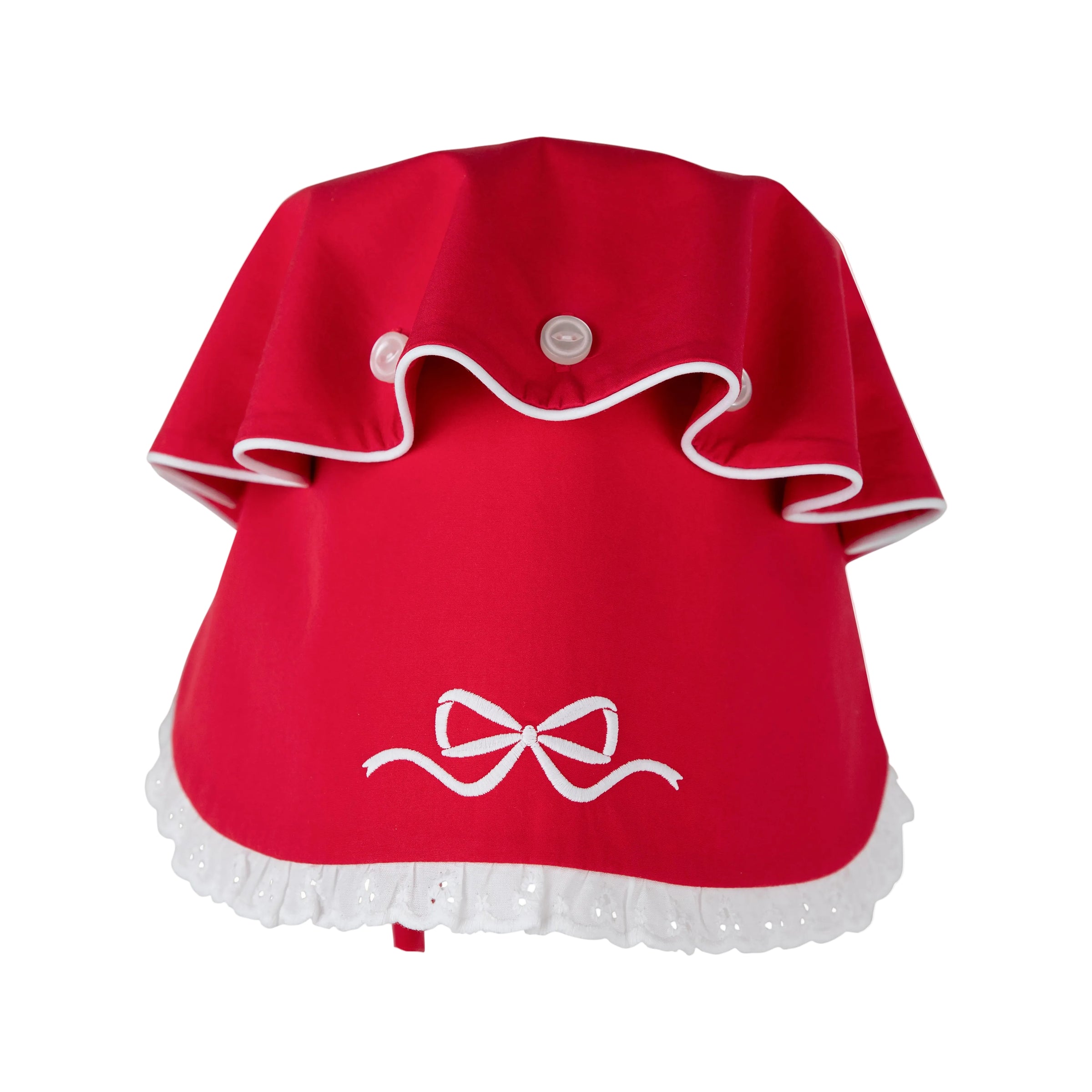 Bellefaire Bonnet Broadcloth/Eyelet Richmond Red/Worth Ave White/Bow