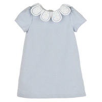 Blue Checks Petal Collar Dress