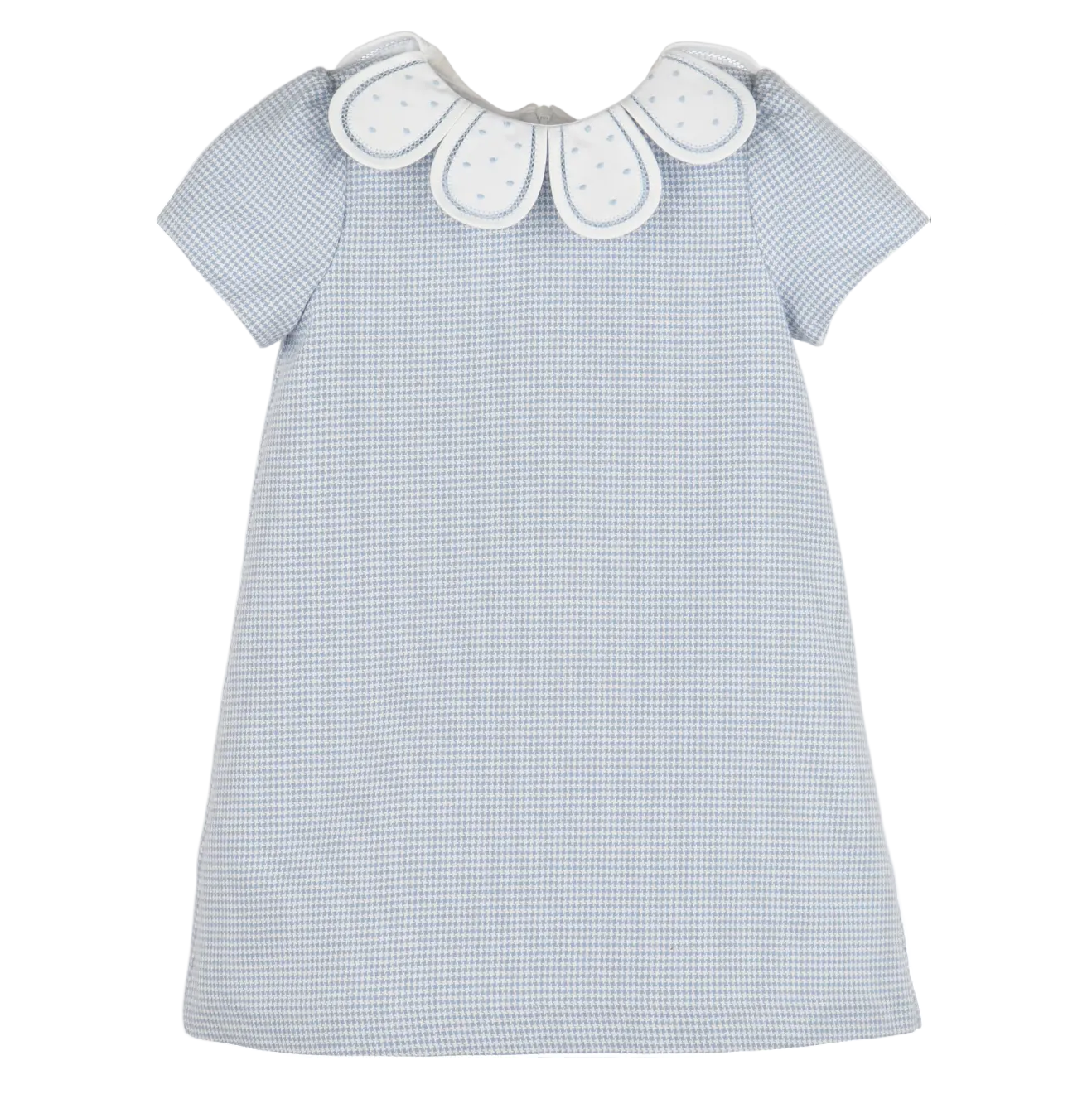 Blue Checks Petal Collar Dress