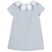 Blue Checks Petal Collar Dress