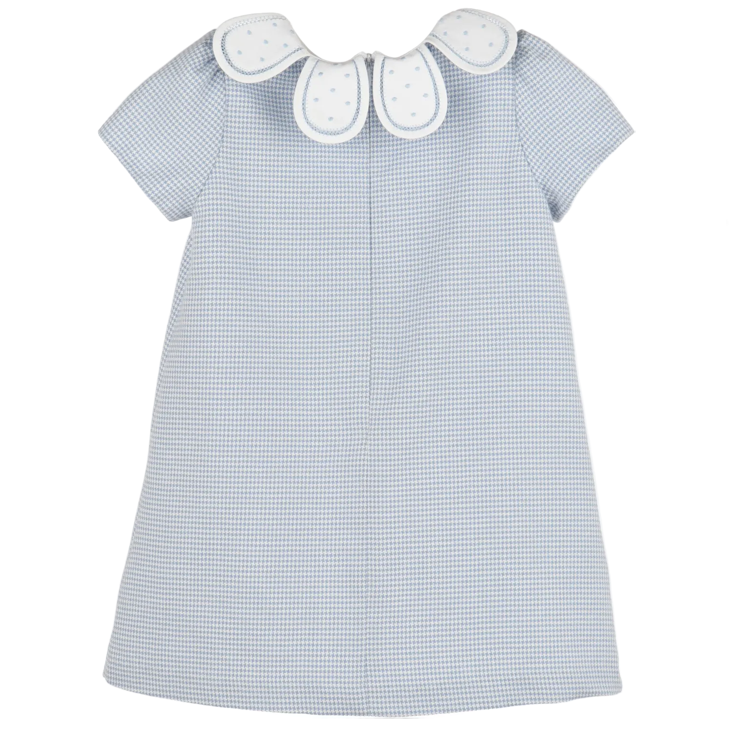 Blue Checks Petal Collar Dress