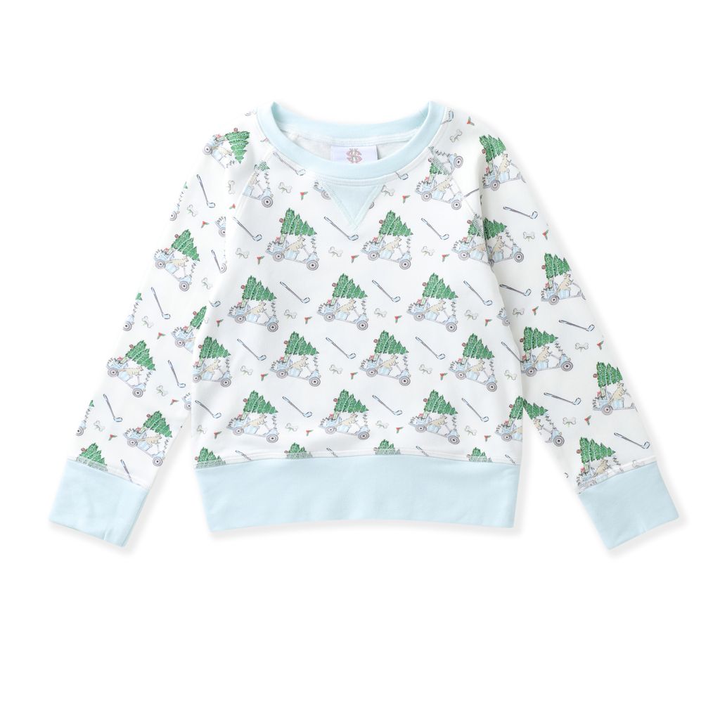 Blue Christmas Golf Cart Pullover