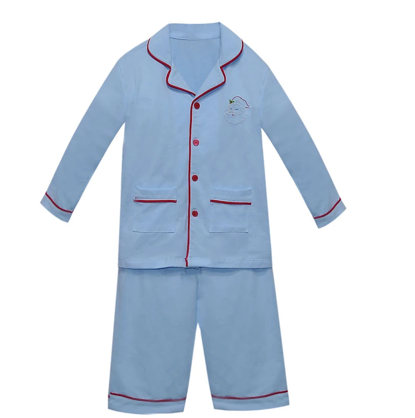 Blue Landry Pajamas-Santa