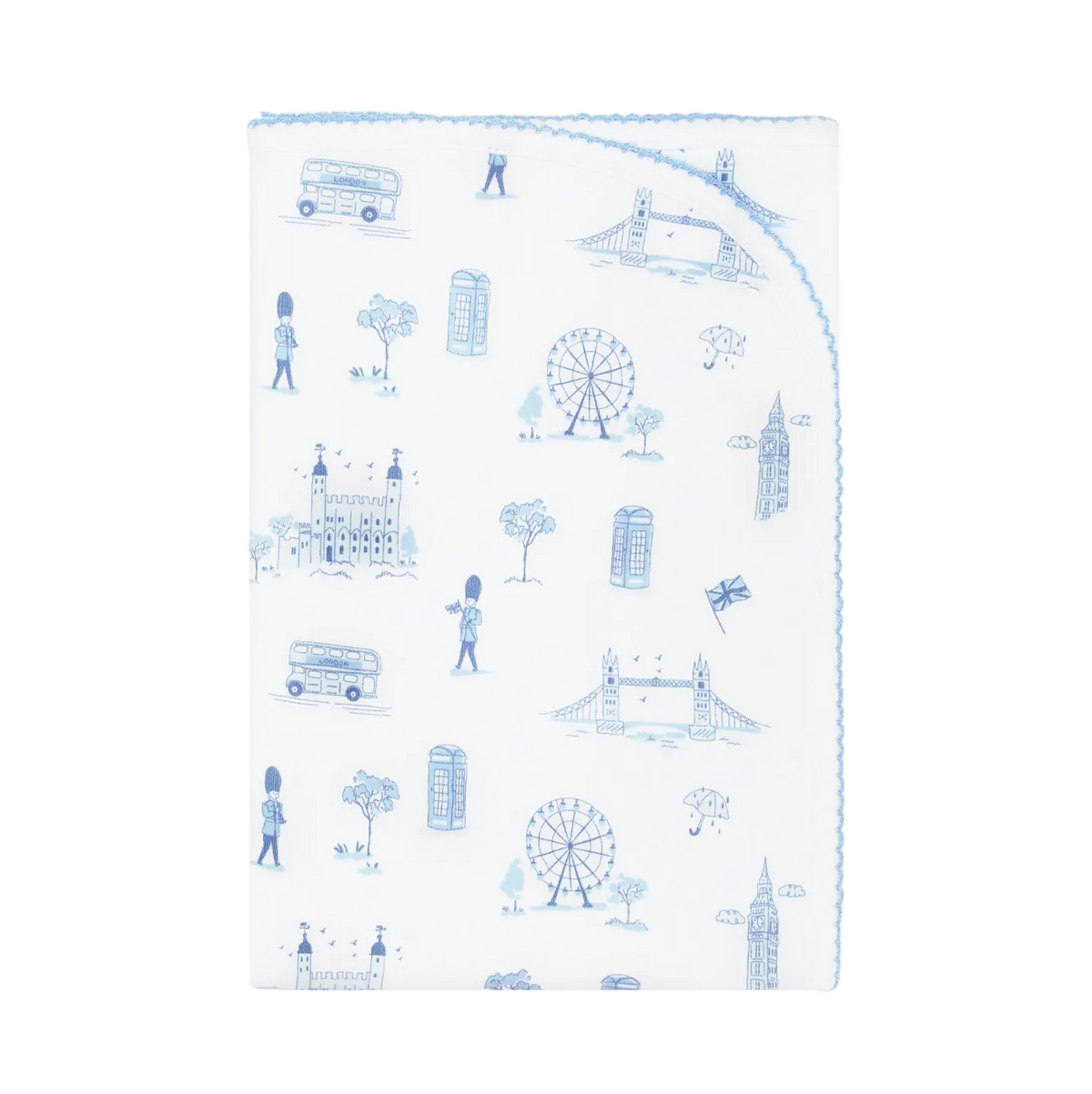 Blue London Toile Blanket