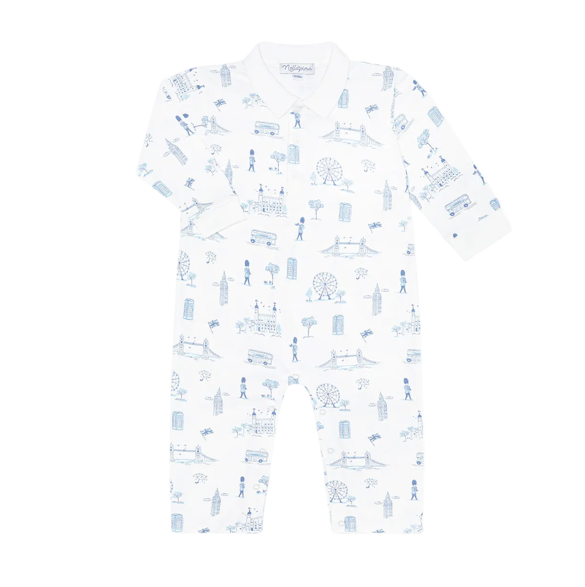 Blue London Toile LS Romper