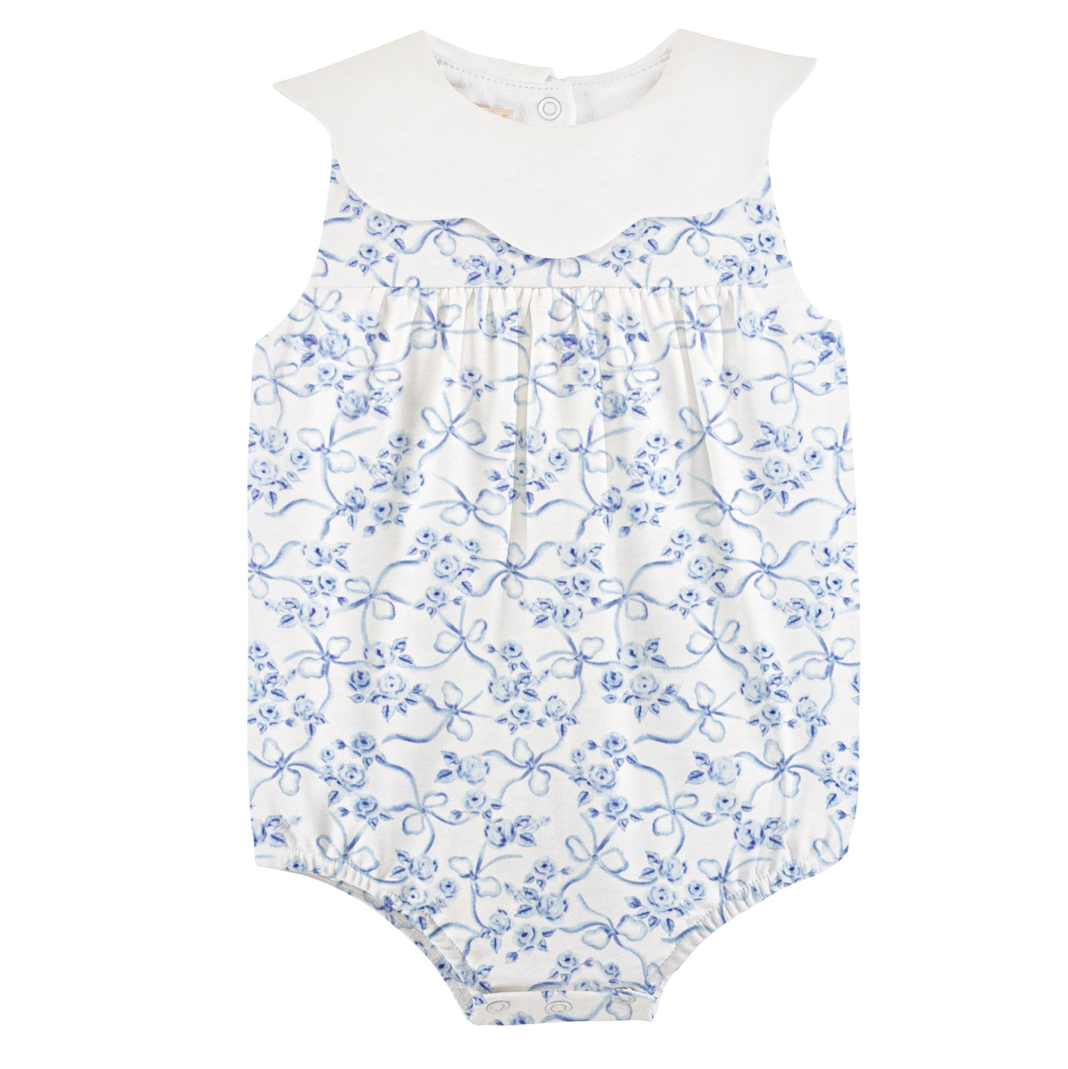 Blue Romantic Toile Bubble with Collar