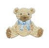 Blue Bow Teddy Bear Blanket