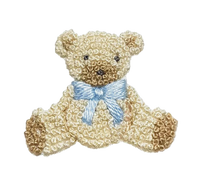 Blue Bow Teddy Bear Blanket