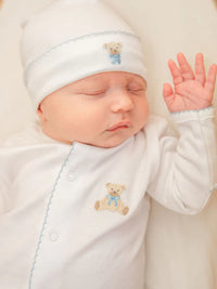 Blue Bow Teddy Bear Hat