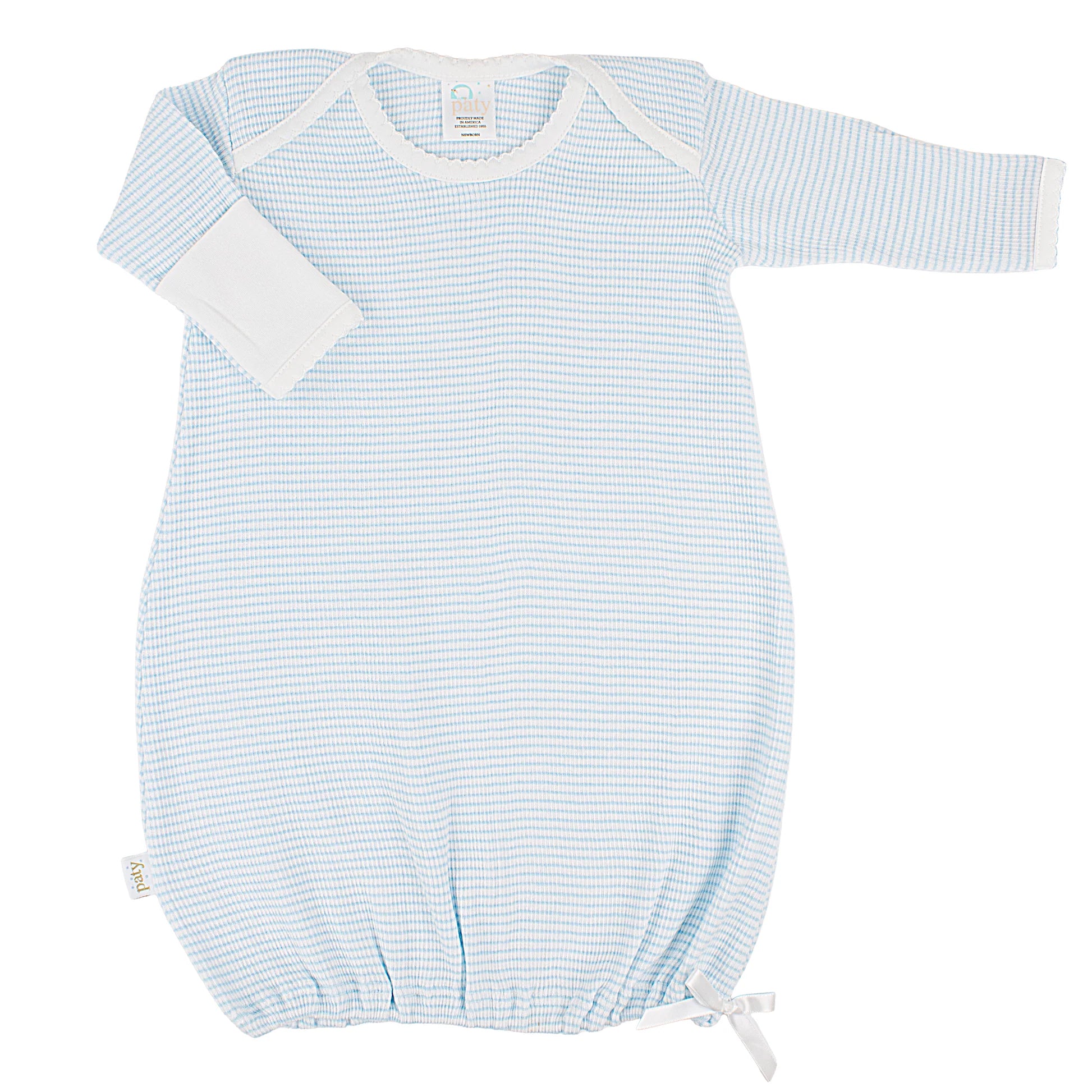 Blue/White Rib Knit Gown