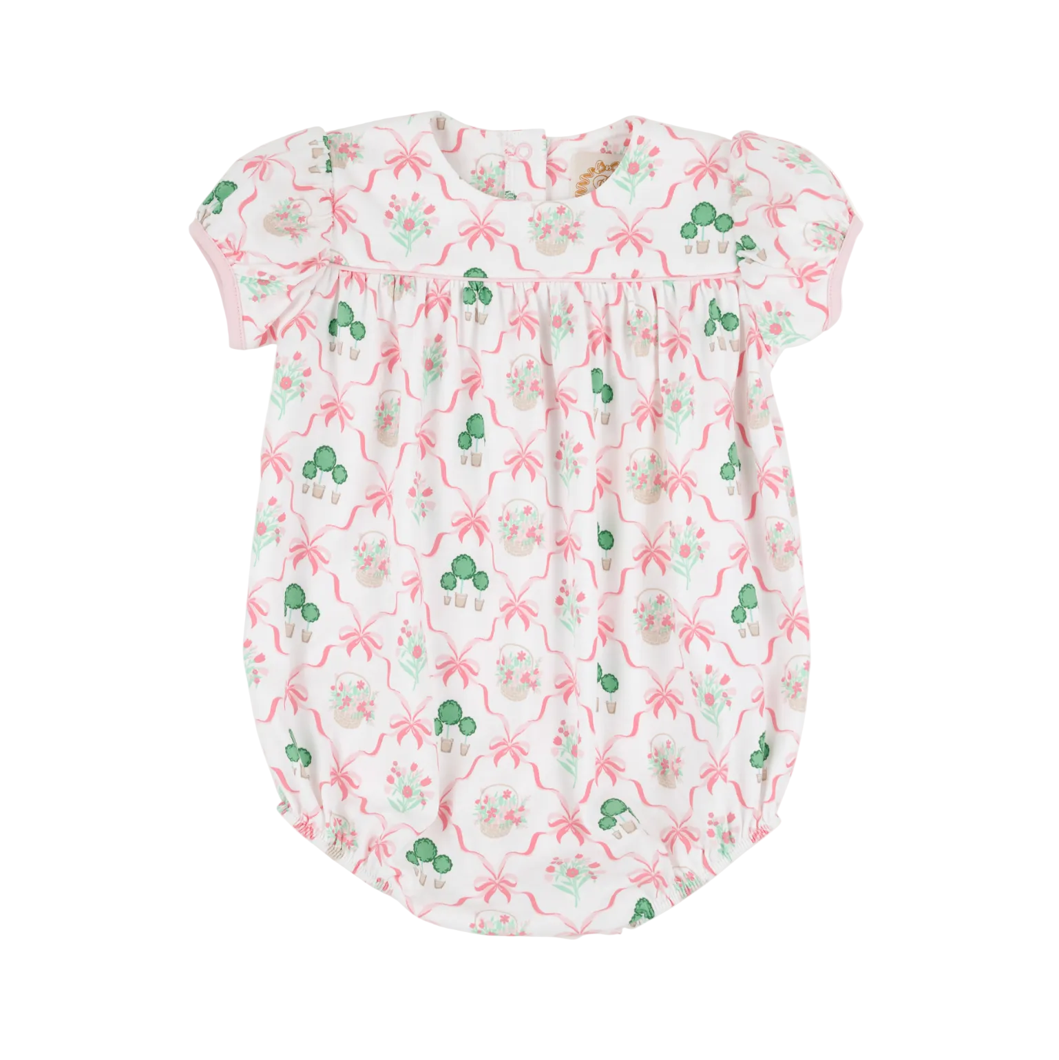 Blythe Bubble Pima Boxwood and Bows Palm Beach Pink