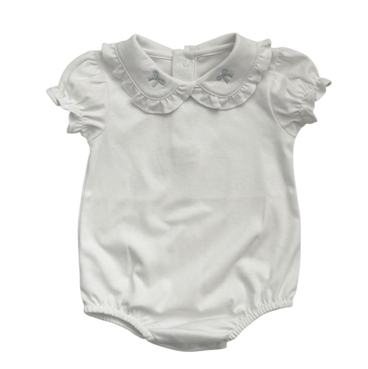 Bow Embroidered Collar Onesie