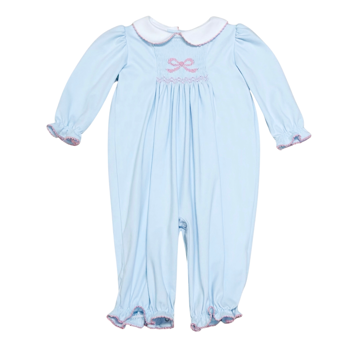 Bow Smocked Knit Long Bubble