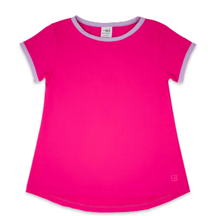 Bridget Basic Active Tee- Power Pink, Petal Purple