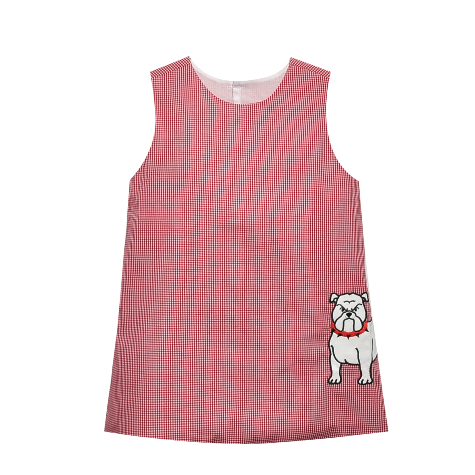 Bulldog Applique Red/Black Dress