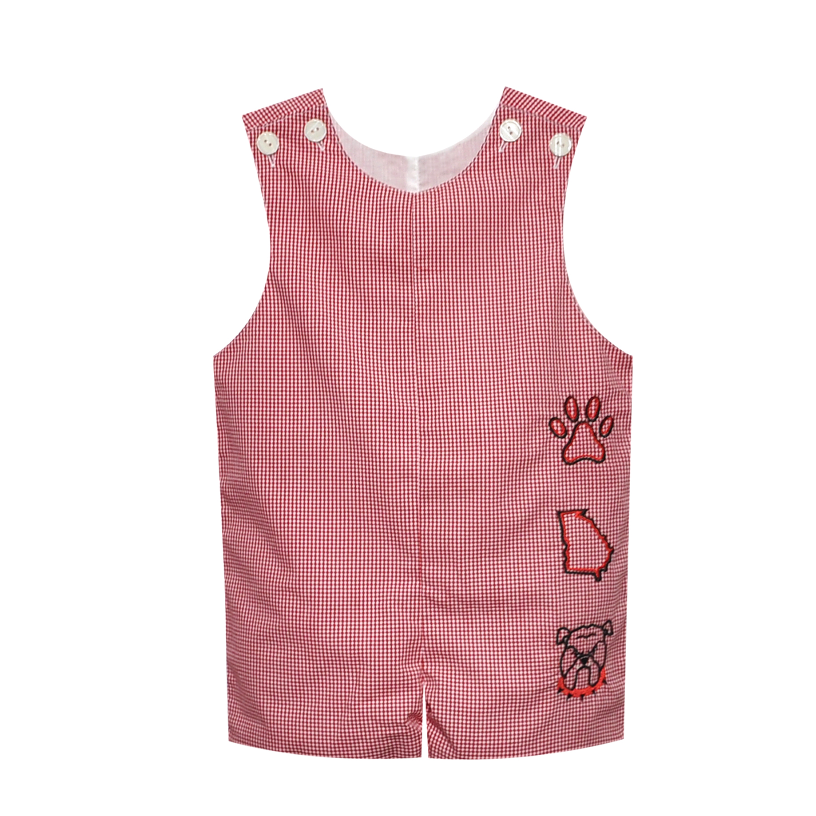Bulldog Red/Black Embroidery Shortall