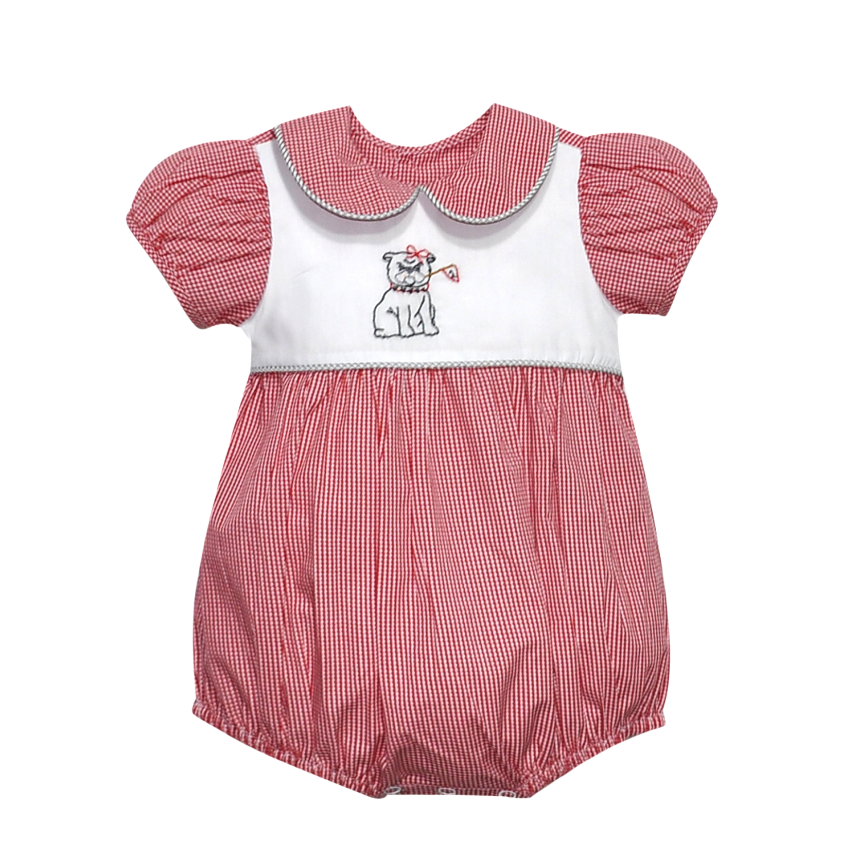 Bulldog w/ Flag Red/Black Girl Bubble