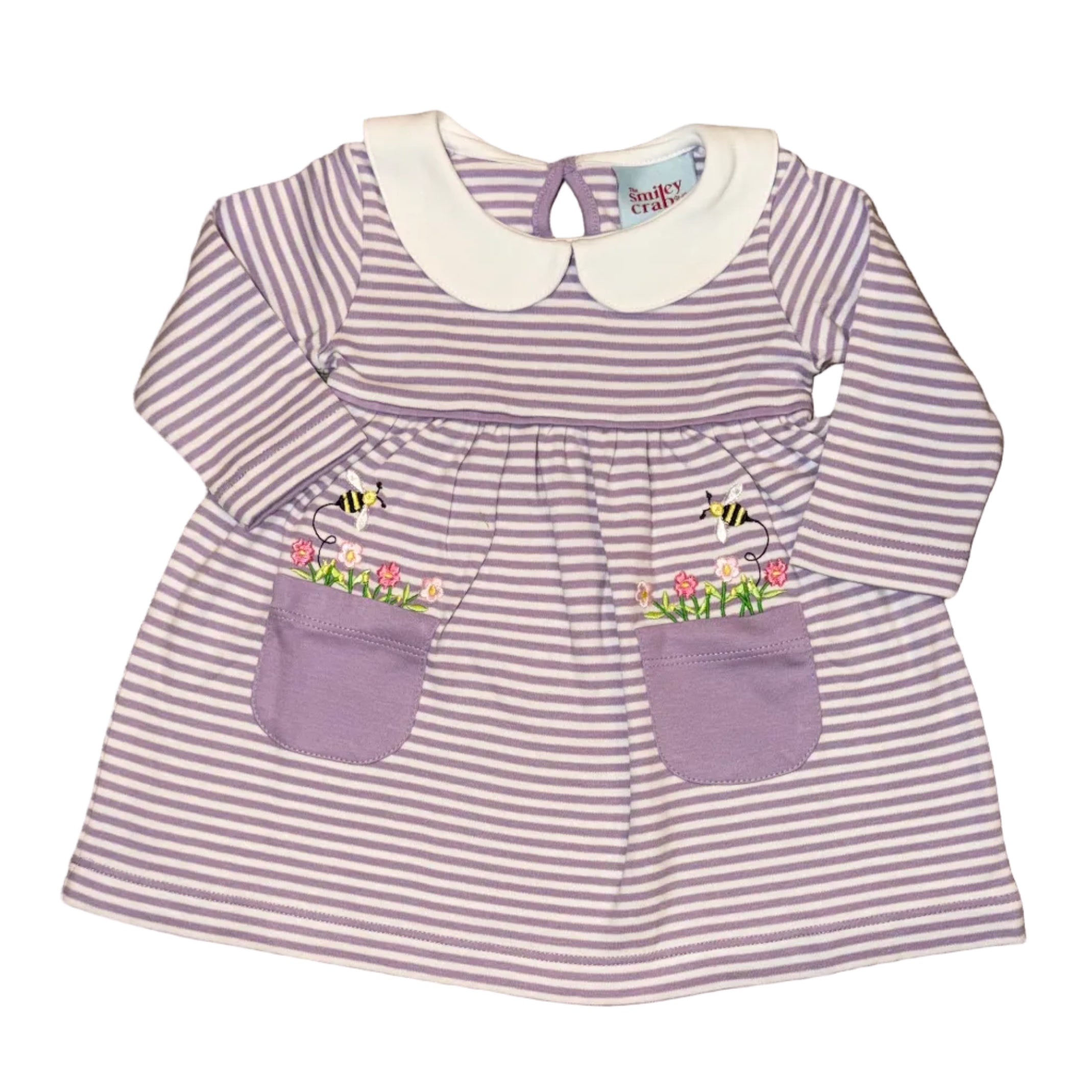 Butterfly Garden Lavender Stripe Dress