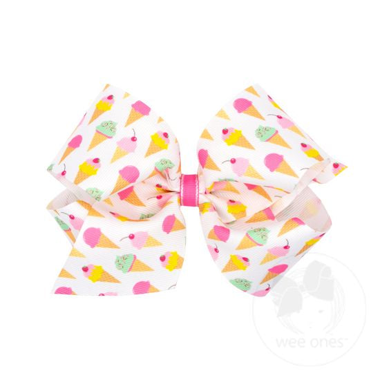 Wee Ones King Ice Cream Printed Bow