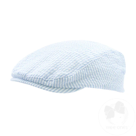 Seersucker Driving Cap