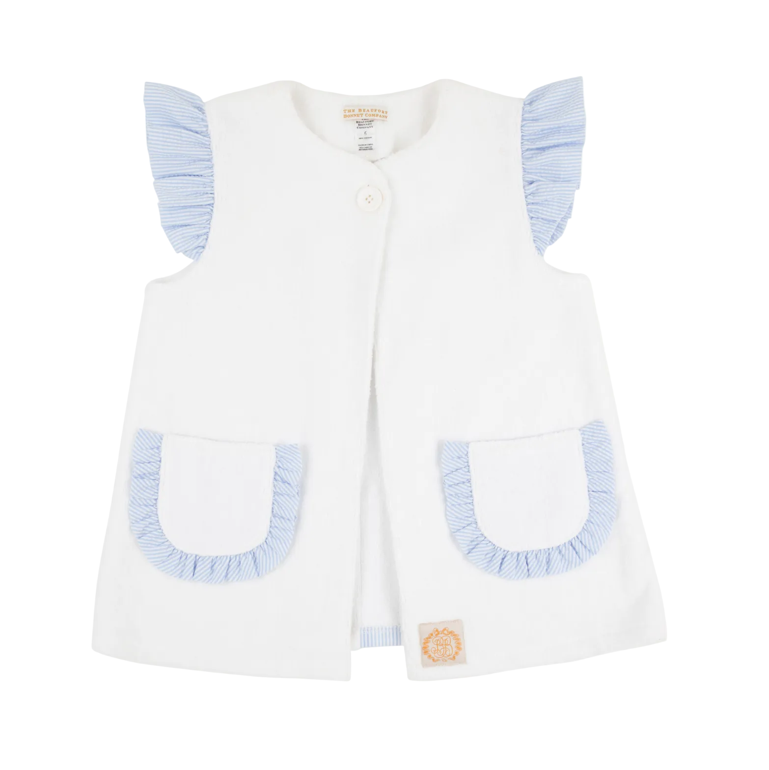 Callie Cover Up Terrycloth Worth Ave White Breakers Blue Seersucker