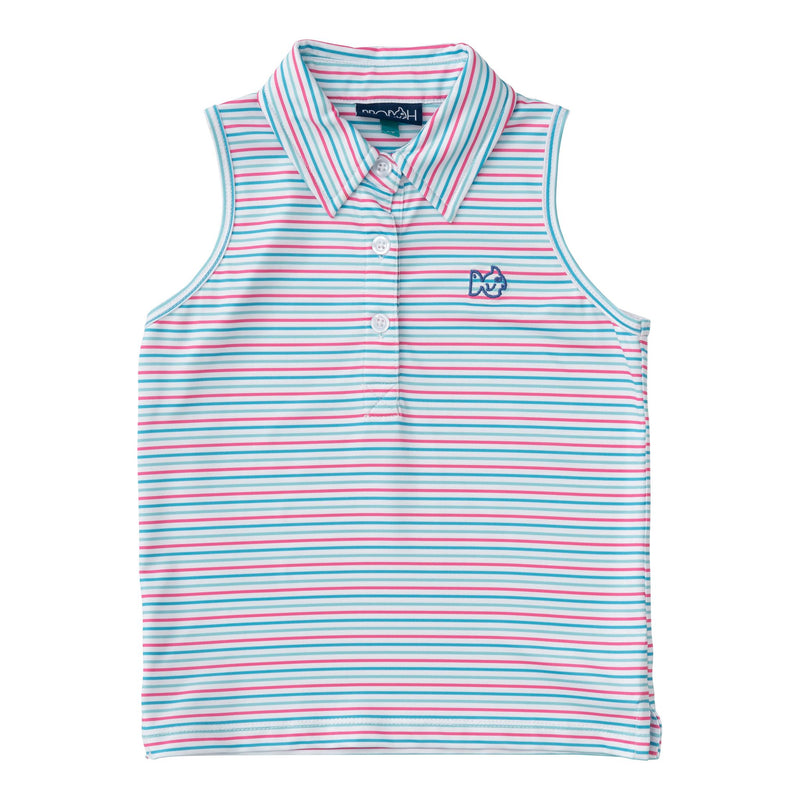 Candy Stripe Sleeveless Pro Performance Polo