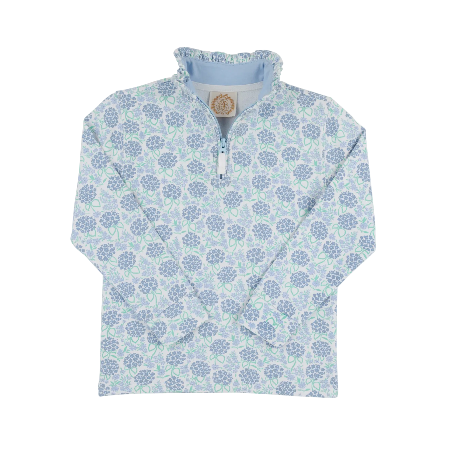 Canter Collar Half Zip Handful of Hydrangeas Beale Street Blue