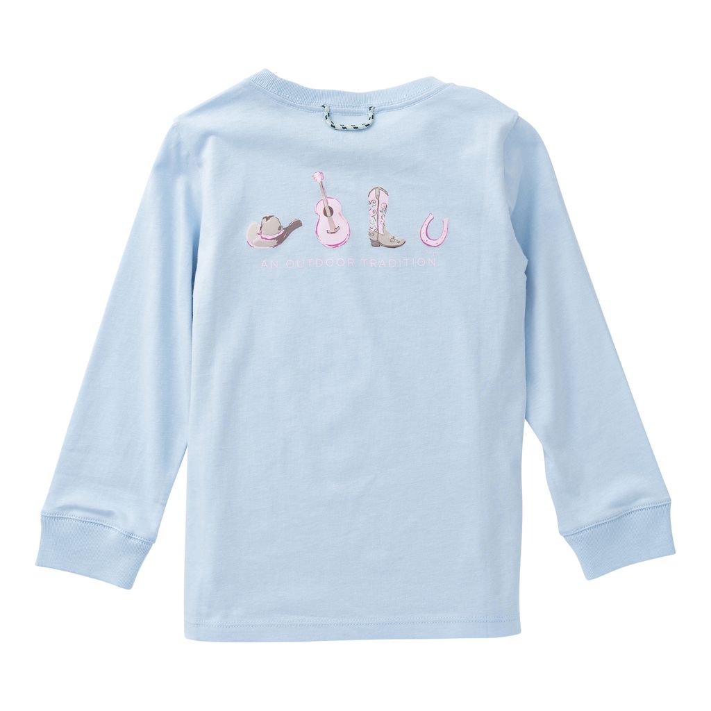 PRE-ORDER Girl's Long Sleeve Cotton T-shirt - Cashmere Blue
