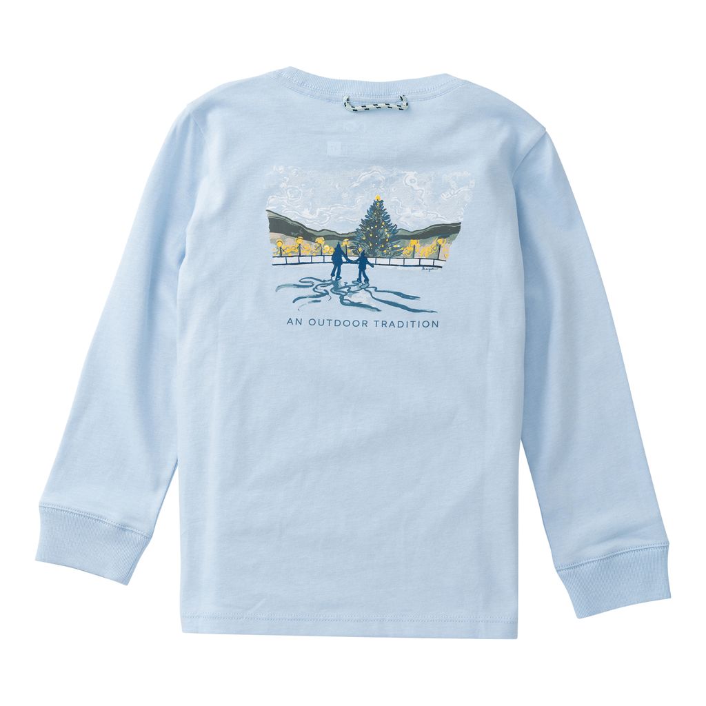 PRE-ORDER Kid's Long Sleeve Cotton T-shirt - Cashmere Blue