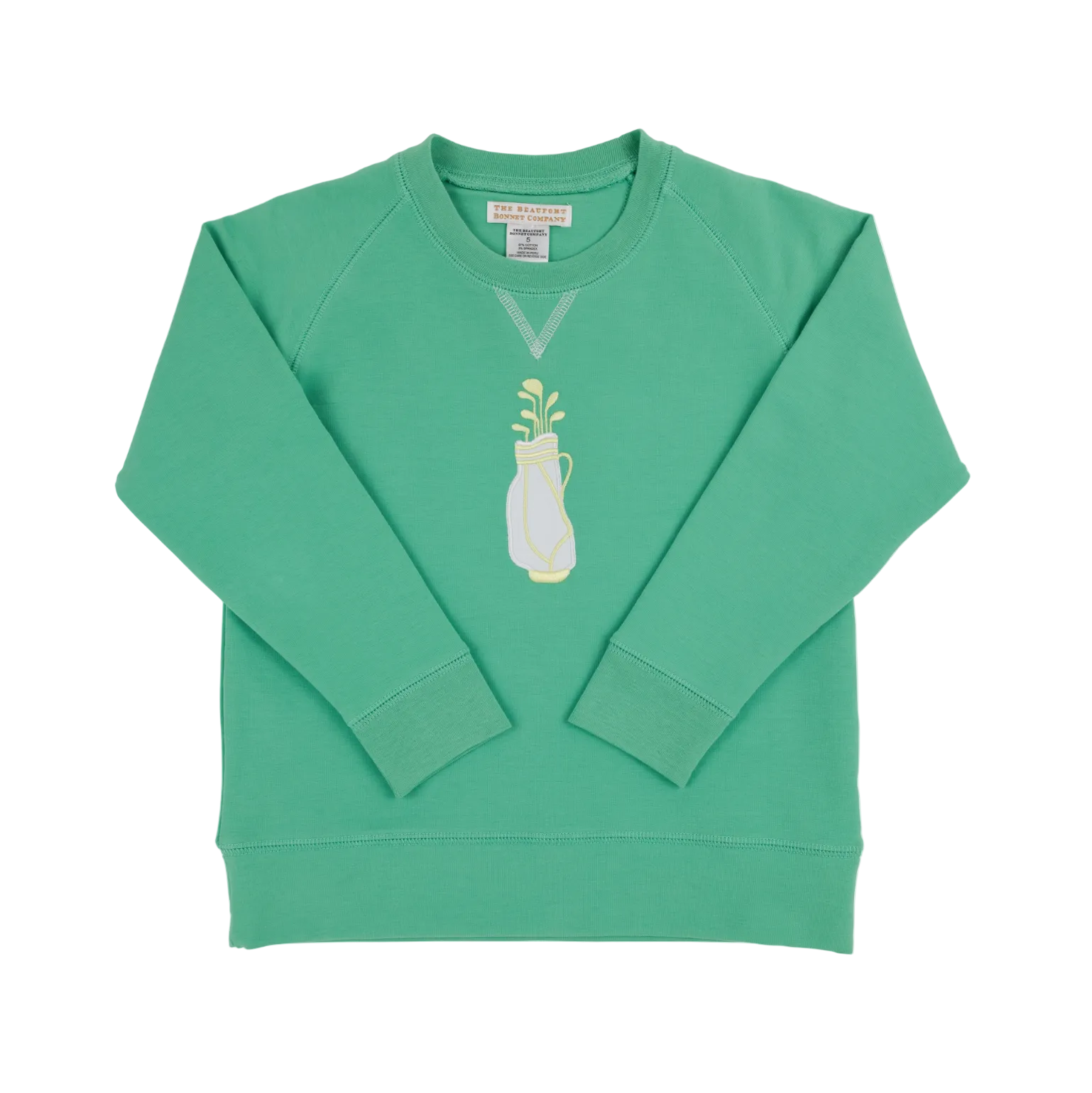 Cassidy Comfy Crewneck Boys French Terry Gibson Island Green Golf Bag