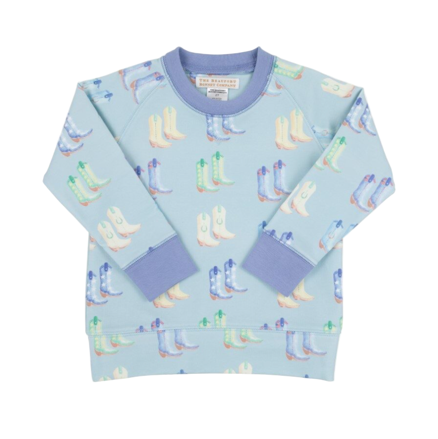 PRE-ORDER Cassidy Comfy Crewneck Cute To Boot (Buckhead Blue)/Park City Periwinkle