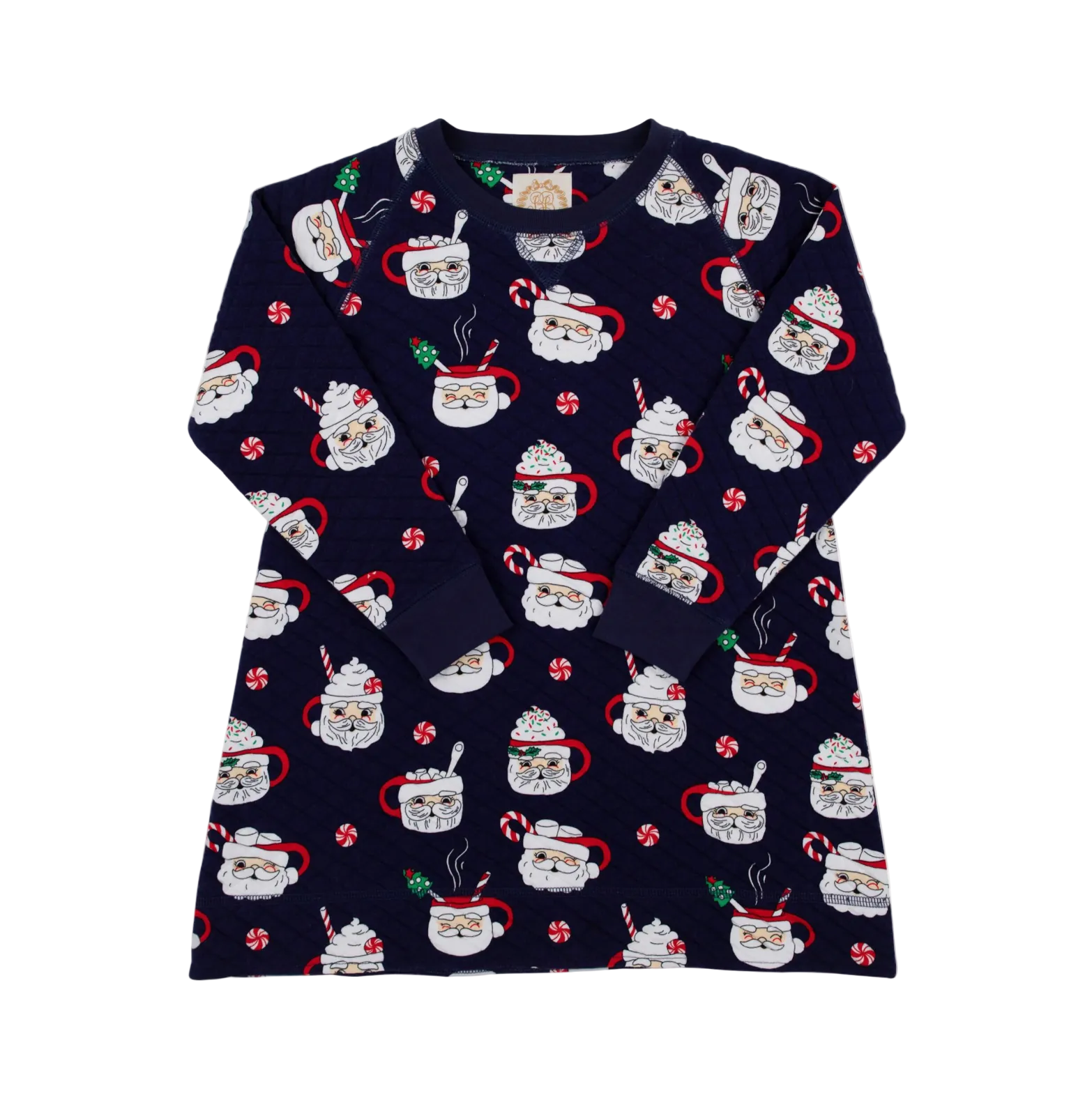 Cassidy Comfy Crewneck Dress Quilted Keeping Spirits Bright (Nantucket Navy)